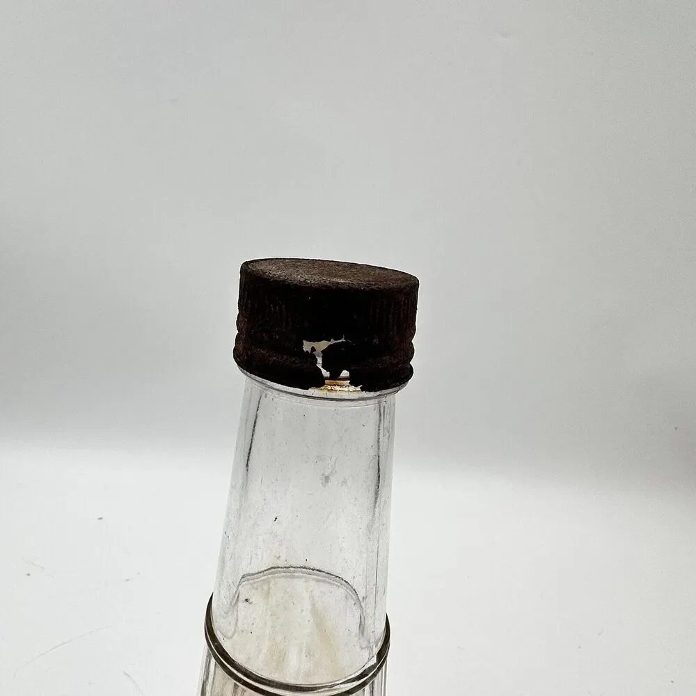 Antique Blue Label Ketchup Glass Bottle with lid - retro kitchen kitsch decor